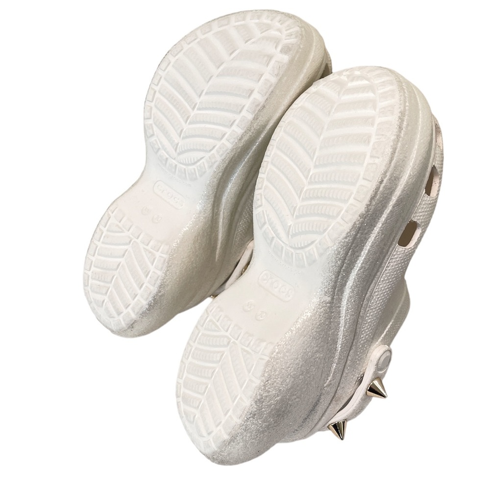 Women Crocs Classic Bae Glitter Stud Platform Clog Size 10 - White -LIMITED - Picture 12 of 12